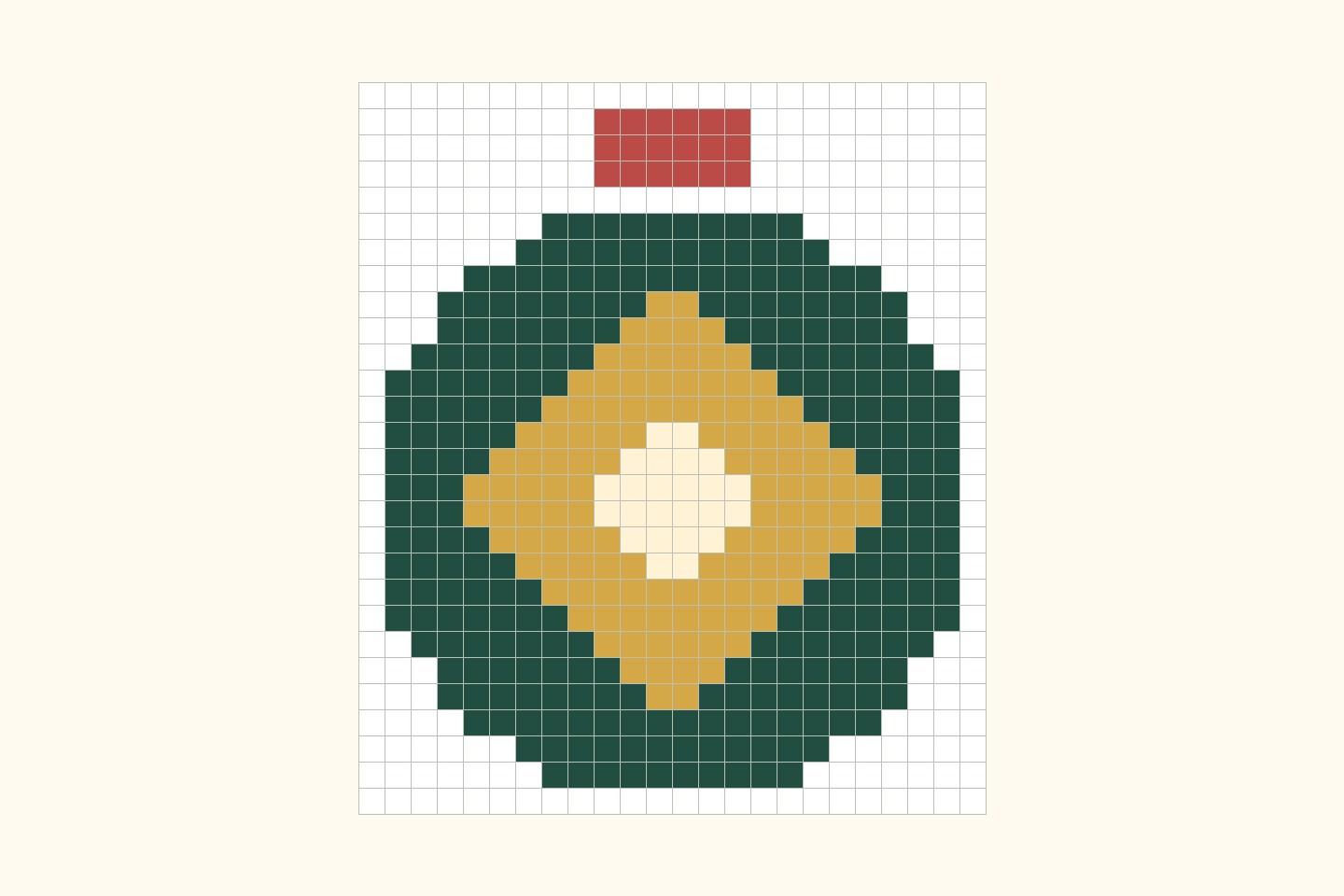 Design digitale di un ciondolo natalizio verde con stella gialla e tappo rosso